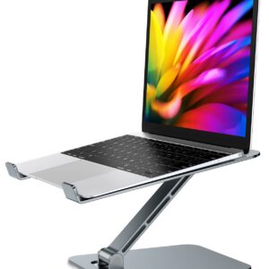Hochwertiger Aluminiumlegierung Laptop Ständer, faltbar und Höheverstellbar, optimal für MacBook und andere Laptops (10