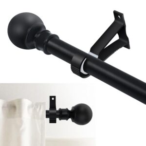Warmfay Vorhangstange Schwarz, Ausziehbar 260-310cm mit Halterungen, für Esszimmer & Schlafzimmer & Wohnzimmer & Küche &