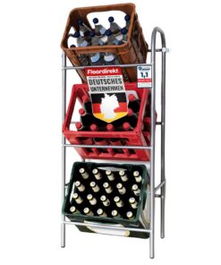 Floordirekt Getränkekistenregal für 3 Kästen - Speicherlösung für Flaschenkästen - Ideal für Küche und Bar (49,5 x 32,5