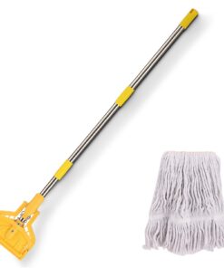 Kommerzieller Wischmopp aus robuster industrieller Baumwolle, extra Wischkopf, 155 cm langer Metallgriff, für Zuhause, G