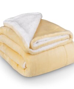 Kuscheldecke Sherpa Wolldecke superweich warm (Vanille, 150 x 200cm)