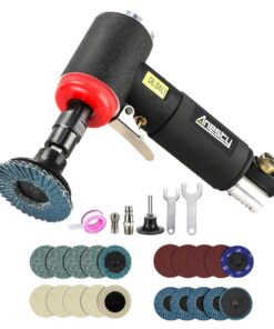 Druckluft Winkelschleifer Set für Profis - Klein Druckluft Schleifer 90° Abgewinkelt mit 6mm & 3mm Spannzange und 20 2 Z