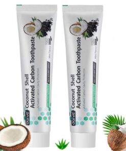 Aktivkohle Zahnpasta Kokos Fluoridfrei - Natürliche Whitening für Empfindliche Zähne (2er Pack)