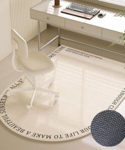 Highdi Bürostuhl Bodenschutzmatte, Kratzfest und rutschfest für moderne Büros (Creme, 60x90cm) Highdi Büroschreibtisch