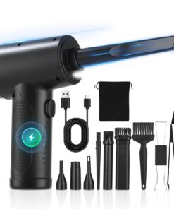 Elektrische Staubgebläse mit 100000 U/min Druckluftspray für PC-Reinigung, Compressed Air Duster mit Lichtfunktion und A