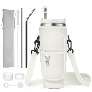 Stanley Cup Wasserflaschenhalter Tasche, 40oz, Beige - Handyfach & Verstellbarer Riemen & Reisefunktion "-"kreuzfahrt" "