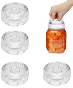 4er Set Glas Fermentiergewichte Ø 7cm für Gurken Gärung in Einmachgläsern mit Breiter Öffnung