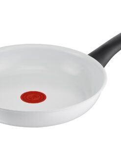 Tefal C41704 Weissceramische Bratpfanne 24 cm | sichere Keramikversiegelung | Thermo-Signal | leicht reinigen | induktio