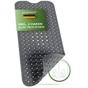 SilverRack Antirutschmatte Badewanne 100x40 cm Anthrazit - Kinder und Babys sicher - Duschschutz schimmelresistent & mas