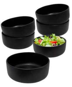 Spetebo Feinkeramik Müslischale 500 ml schwarz matt 6er Set spülmaschinengeeignet