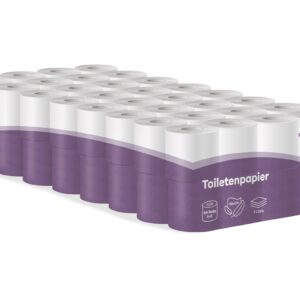 Inoverse Toilettenpapier 64 Rollen, Weich und Stark Klopapier, 100% Zellstoff, für Familie, sonntagsessen, Reinigungseff