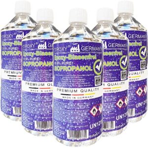 5x1L Isopropanol 99,9% Lösungsmittel für Reinigung von Epoxidharz - River Table Reinigungsalkohol Isopropanol 99,9% Isoa