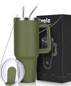 Livole Auslaufsichere Coffee to go Thermobecher Armeegrün Sport Camping Auto