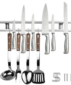 Magnetschiefermesserrahmen 40cm, doppelreihig mit 4 Halterstellen, inkl. Montageegen, ideal für Küche, Garage und Werks