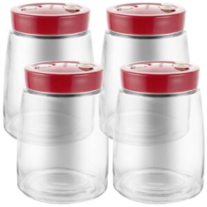 4 Stück Gärglas Fermentationsglas Jar 1,4 Liter mit 1 Weg Luftablassöffnung für Kefir, Kimchi und Sauerkraut Übernachtun
