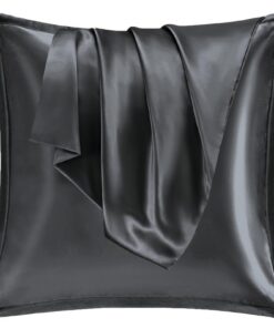 Vielit 2er Set Satin Kissnbezug 80x80 mit Zip, weich wie Seide, geeignet fürVertspielt Lockiges Haar, OEKO-TEX STANDARD