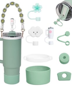 Orvilsen Stanley Cup 9-Piece Silicone Plug Zubehör für 1.2 L und 850 ML Gläser - Praktische Auslaufschutz-Straws für Ev