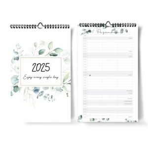 Familienkalender 2025 | 3 Spalten | 20 x 32 cm | Eukalyptus & Blumen | Partnerkalender 2024 | Monatskalender | Familienp