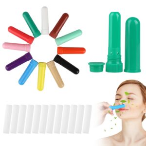 12 Stück Riechstifte für Ätherische Öle, Nachfüllbarer Inhalator, Nasen Inhalatoren für Aromatherapie