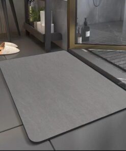 SOBEAU Rutschfeste Badematte Grau 40x60cm Schnelltrocknend Waschbar Duschvorleger