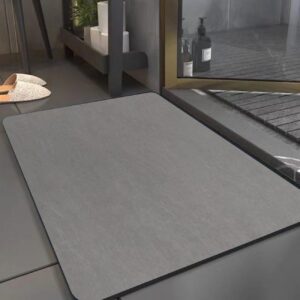 SOBEAU Rutschfeste Badematte Grau 40x60cm Schnelltrocknend Waschbar Duschvorleger