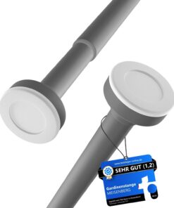 MEISENBERG Teleskopstange Vorhang 140-250cm - Grau - Ausziehbar ohne Bohren - Ideal für Vorhänge - 1Stück