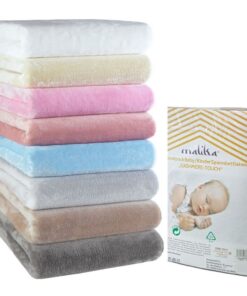 MALIKA® Jersey Cashmere-Touch Plüsch Kinder Spannbettlaken Natur/BEIGE Doppelpack