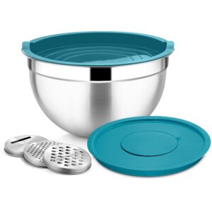 Joyfair Rührschüssel, Edelstahl, Schüssel mit Luftdichten Deckel & Abnehmbarem Deckel - Backen/Kochen/Zubereiten, 4,5 L
