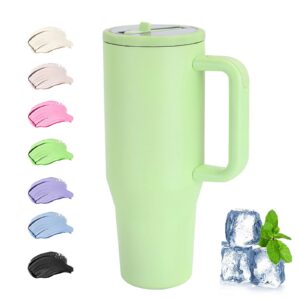 Thermo Becher mit Strohhalm und Henkel | 40oz Kaffeebecher to go | 100% Auslaufsicher Edelstahl Isolierung | Spülmaschin