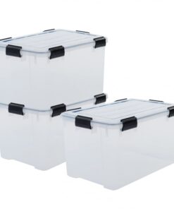 Iris Ohyama luftdichte Kunststoff-Aufbewahrungsboxen, 70L, 3er-Set, Hermetischer wasserdichter Verschluss, BPA-frei, DDA