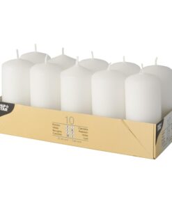 10 Stumpenkerzen Ø 40 mm · 90 mm - Weiß für Zuhause - Duftfreie Dekoration | 10 Stumpenkerzen Ø 40 mm · 90 mm - Weiß -