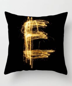 Schwarzer Goldener Sparkkopfkissenbezug für Schlafzimmer und Wohnzimmer | Englischer Buchstabe Kopfkissenbezüge 50x50cm