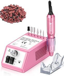 WEIYI Elektrische Nagelfräser Set für Profis und Hobbybetreiber bei Manikür und Pedikür mit 106 Schleifhülsen und gering