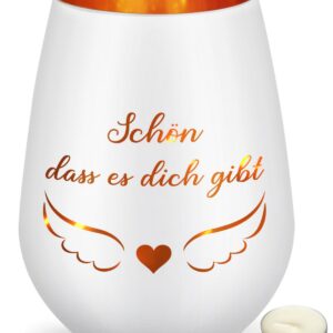 DasGiffter Geburtstagsgeschenk für Frauen Windlicht mit Gravur, Geschenkideen für Schwester und Kollegen Weihnachten Val