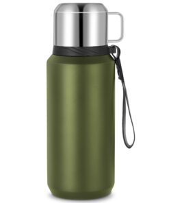 Edelstahl Thermosflasche 800ml - Haltbarkeit Heiß & Kalt BPA-frei Grün