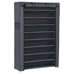 SONGMICS Schuhregal für den Eingangsbereich - 10 Etagen - 28 x 88 x 160 cm - grau - trockne Schuhe aufbewahren - RXJ36G0