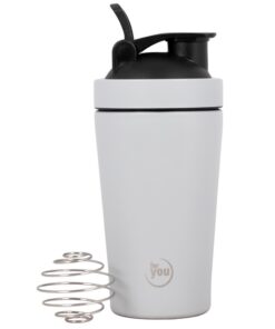 Edelstahl Shaker - 500 ml - BPA Freier & Auslaufsicherer Deckel - Innene Skala - Spülmaschinengeeignet - Proteinshake &