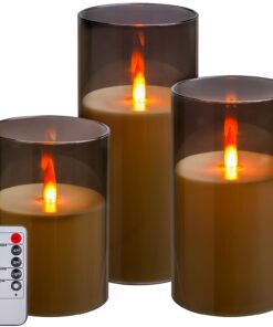 Kiexung LED-Kerzen, batteriebetriebene Kerze mit Fernbedienung und Timer, Dekor für Esstisch/Café/Wohnzimmer, hohe Quali