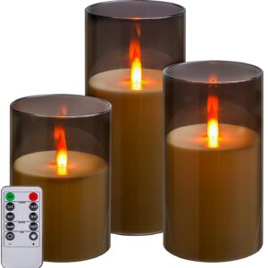 Kiexung LED-Kerzen, batteriebetriebene Kerze mit Fernbedienung und Timer, Dekor für Esstisch/Café/Wohnzimmer, hohe Quali