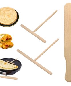 AONAYO 2-Teiliges Crêpes Wender Set - Für Crêpesverteiler und Pfannkuchenwender, 30 cm, Teigverteiler-Funktion