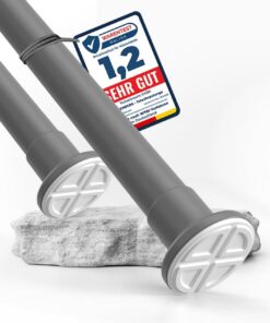 MEISENBERG Vorhangstange ohne Bohren 90-160cm Grau Ø25mm für Dusche Fenster