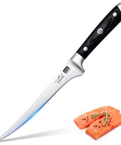 Shan Zuwert Fischfiliermesser, Scharfe Edelstahl Klinge 18cm, Deutscher Filitierer für Fischfilemisieren | Shan Zuwert
