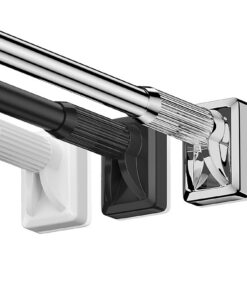 Durchmesser 33mm Teleskopstange Ohne Bohren Für Badezimmer, Fenster, Kleiderschrank - Einfache Montage - Schwarz 50-75cm