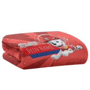 PICANOVA – PAW Patrol Marshall Decke mit Name 150x100cm – Premiumqualität Fleecedecke 510g/qm – Unschlagbar Weich Und Ge