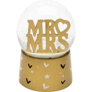 GRUSS & CO Schneekugel Motiv "Mr & Mrs" Glas Hochzeitsgeschenk Deko 9,3 cm Geschenkbox
