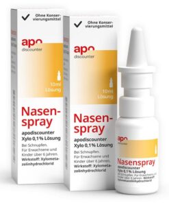 Apodisounter Nasenspray Xylometazolin 0,1% o. KM (2x 10ml) - Abschwellend & schnell lindernd bei Erkältung und Schnupfen