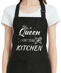 Kochschürze Damen Personalisiert Mit Aufdruck 'Küchen Königin', Schürze Für Kochen Und Backen, Verstellbare Küchenschürz