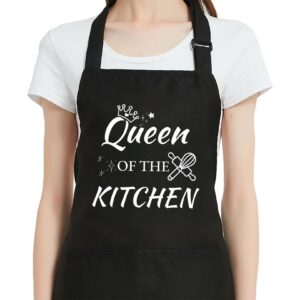 Kochschürze Damen Personalisiert Mit Aufdruck 'Küchen Königin', Schürze Für Kochen Und Backen, Verstellbare Küchenschürz