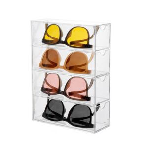 Acryl-Sonnenbrillen-Organizer mit 4 Deckeln für Badezimmer und Wohnheim (transparent) Acryl-Sonnenbrillen-Organizer mi
