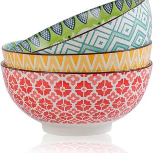 Salatschüssel Ramen Schüssel Porzellan - 3er Bunte Set für Salat | Suppe | Pasta - Mikrowellen und Spülmaschinenfest 1.4
